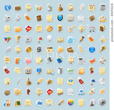 Sticker icons for business and finance 8405028