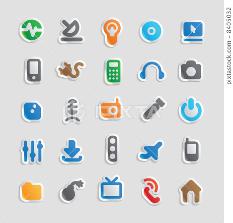 Sticker icons for technology 8405032