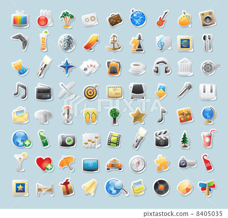 Sticker icons for entertainment Sticker icons for entertainment 8405035