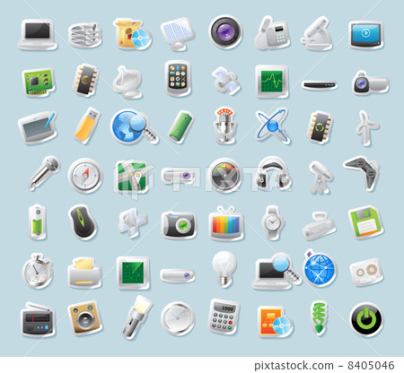 Sticker icons for technology and devices 8405046