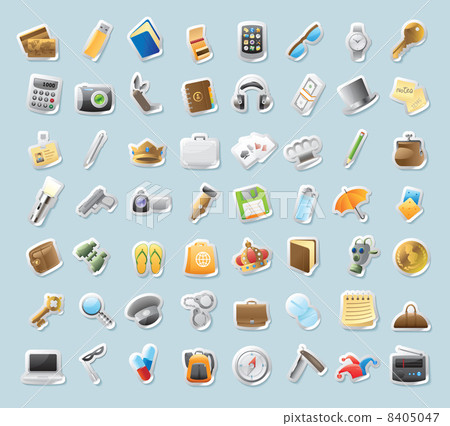 Sticker icons for personal belongings Sticker icons for personal belongings 8405047