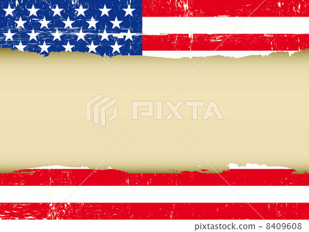 US scratched flag.  8409608