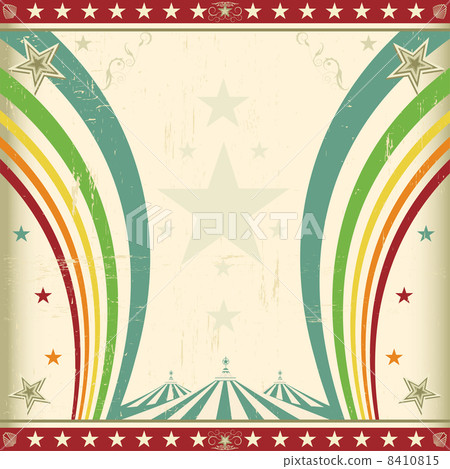 Rainbow square circus invitation. 8410815
