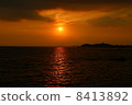 在Shibushi海灣的日落煥發 8413892