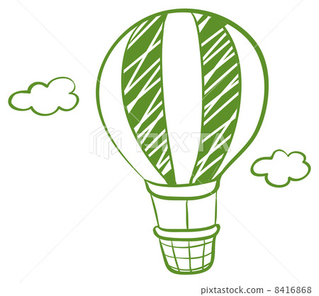 A green hot air balloon A green hot air balloon 8416868