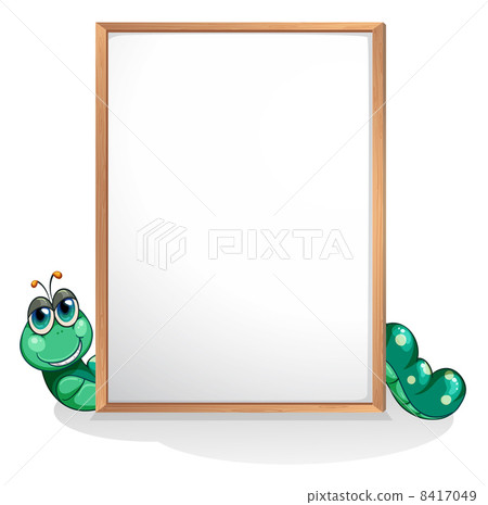 A worm at the back of an empty whiteboard A worm at the back of an empty whiteboard 8417049