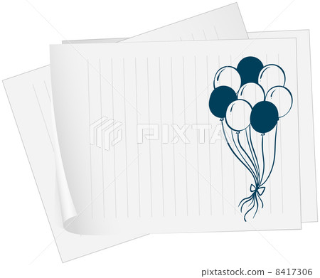 A paper with a drawing of balloons 8417306