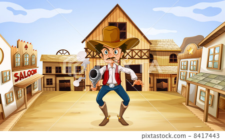 An armed man near the saloon 8417443