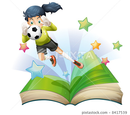 A book with an image of a female football player A book with an image of a female football player 8417539