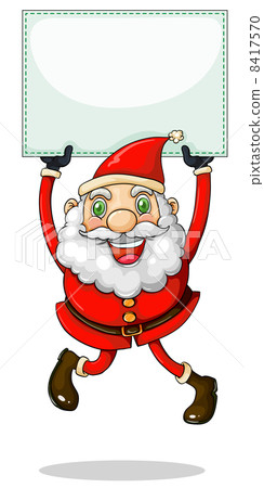A smiling Santa Claus holding an empty signage A smiling Santa Claus holding an empty signage 8417570