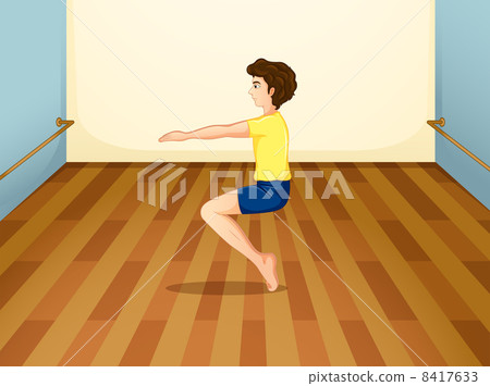 A boy balancing his body 8417633