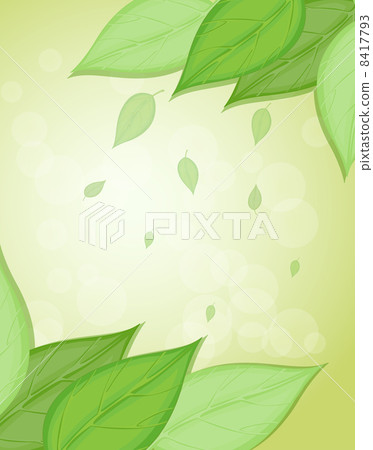 A stationery with big green leaves A stationery with big green leaves 8417793
