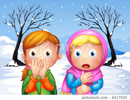 Two scared little girls 8417930