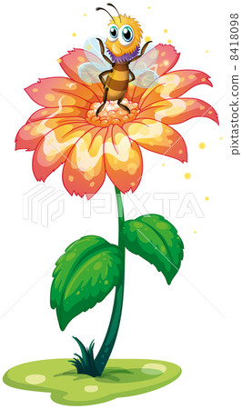 A small bee above the giant flower 8418098