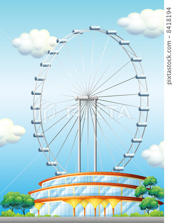 A stadium with a big ferris wheel A stadium with a big ferris wheel 8418194