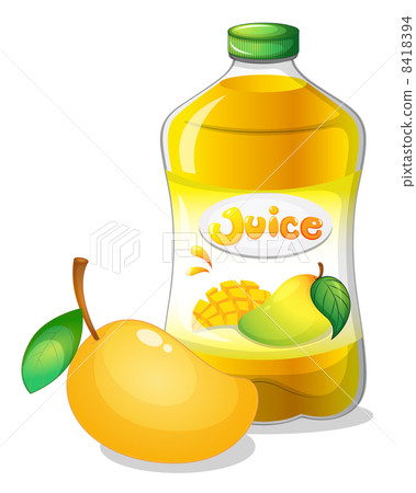 A bottle of mango juice A bottle of mango juice 8418394