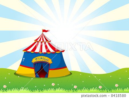 A circus tent at the top of the hill A circus tent at the top of the hill 8418580