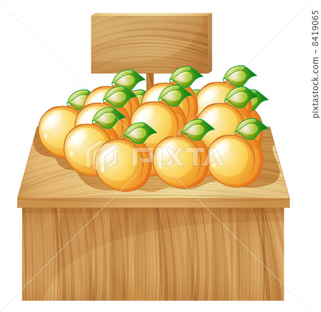 A fruitstand with empty signboard A fruitstand with empty signboard 8419065