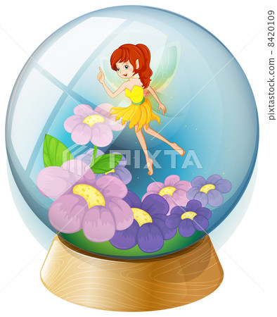 A flower fairy inside the crystal ball A flower fairy inside the crystal ball 8420109