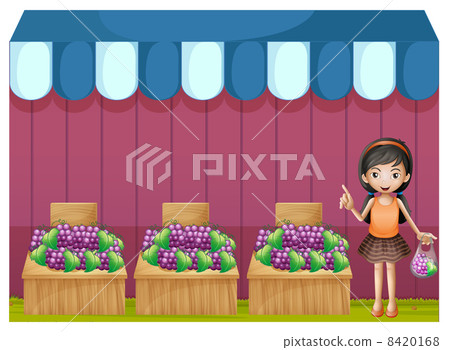 A girl selling grapes A girl selling grapes 8420168