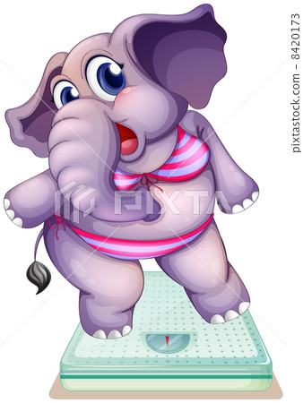 An elephant above the weighing scale An elephant above the weighing scale 8420173