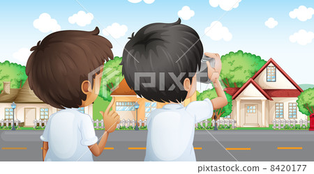 Two young men with a camera Two young men with a camera 8420177
