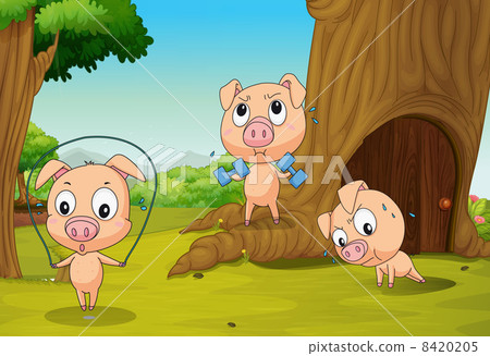 Three pigs at the forest Three pigs at the forest 8420205