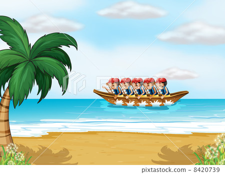 A group of men boating A group of men boating 8420739