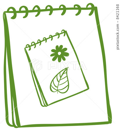 A notebook with a drawing of a notebook at the cover page A notebook with a drawing of a notebook at the cover page 8421168
