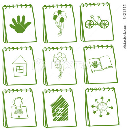 Notebooks with different cover page designs Notebooks with different cover page designs 8421215