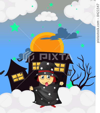 A witch near a haunted house 8421547