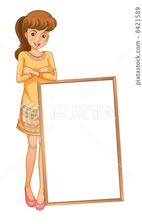 A lady standing at the back of an empty board - Stock Illustration ...