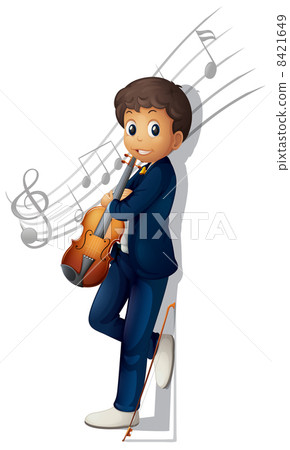 A musician with a violin and musical notes A musician with a violin and musical notes 8421649