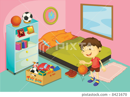 Boy in his bedroom 8421670