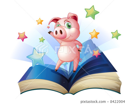 A book with an image of a pig dancing 8422004