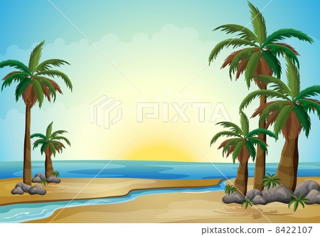 Palm trees at the beach 8422107
