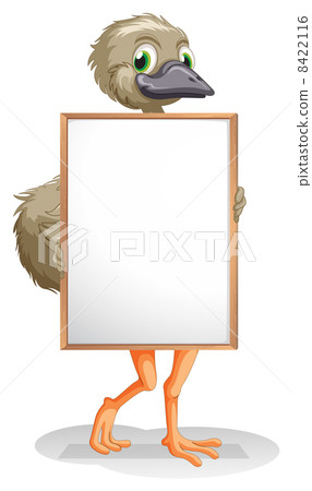 An ostrich holding an empty board An ostrich holding an empty board 8422116