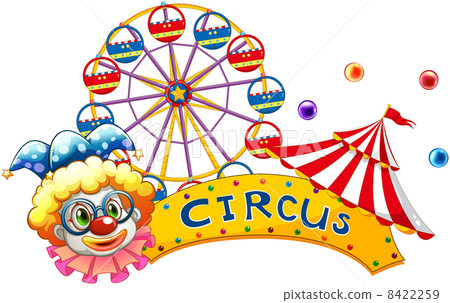 A clown beside a circus signboard - Stock Illustration [8422259] - PIXTA