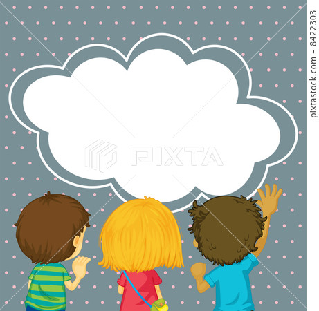 Kids watching the empty cloud template Kids watching the empty cloud template 8422303