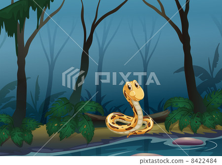 A snake near the pond A snake near the pond 8422484