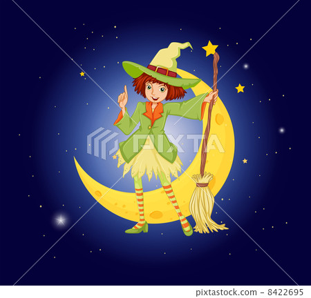A young witch near the moon 8422695