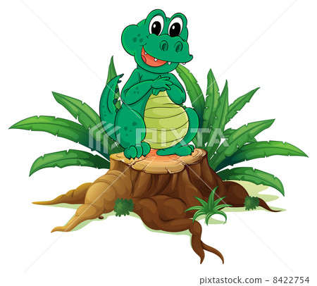 An alligator above a wood 8422754