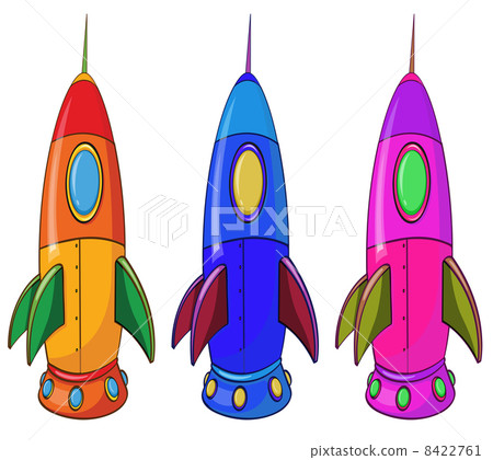 Three colorful spaceships 8422761