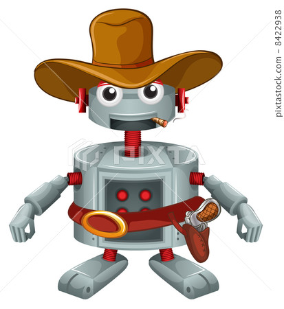 A robot with a hat and a cigar 8422938