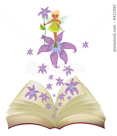 A book with an image of a fairy and flowers A book with an image of a fairy and flowers 8422992