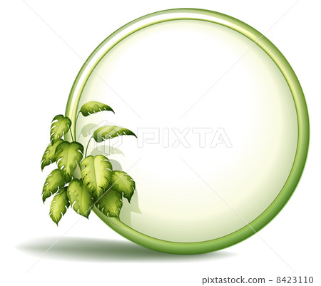 A round empty template with plants 8423110