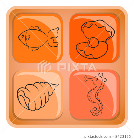 A cube with images of sea creatures A cube with images of sea creatures 8423155