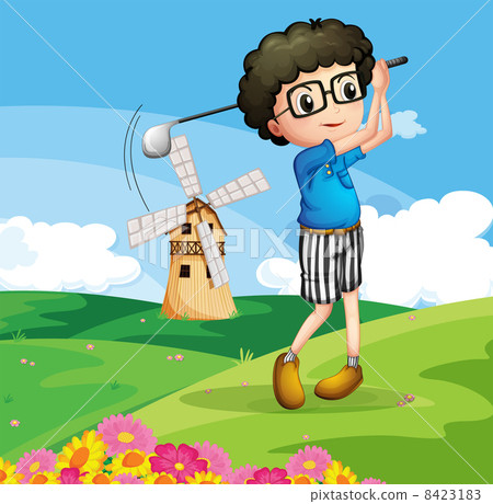 A boy playing golf 8423183