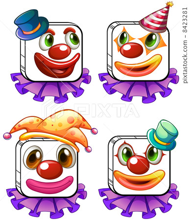 Four square faces of a clown Four square faces of a clown 8423281
