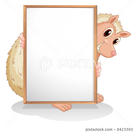 A molehog holding an empty board A molehog holding an empty board 8423303